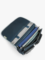 Boekentas Kinderen 2 Compartimenten Cameleon Blauw vintage urban CA38-vue-porte